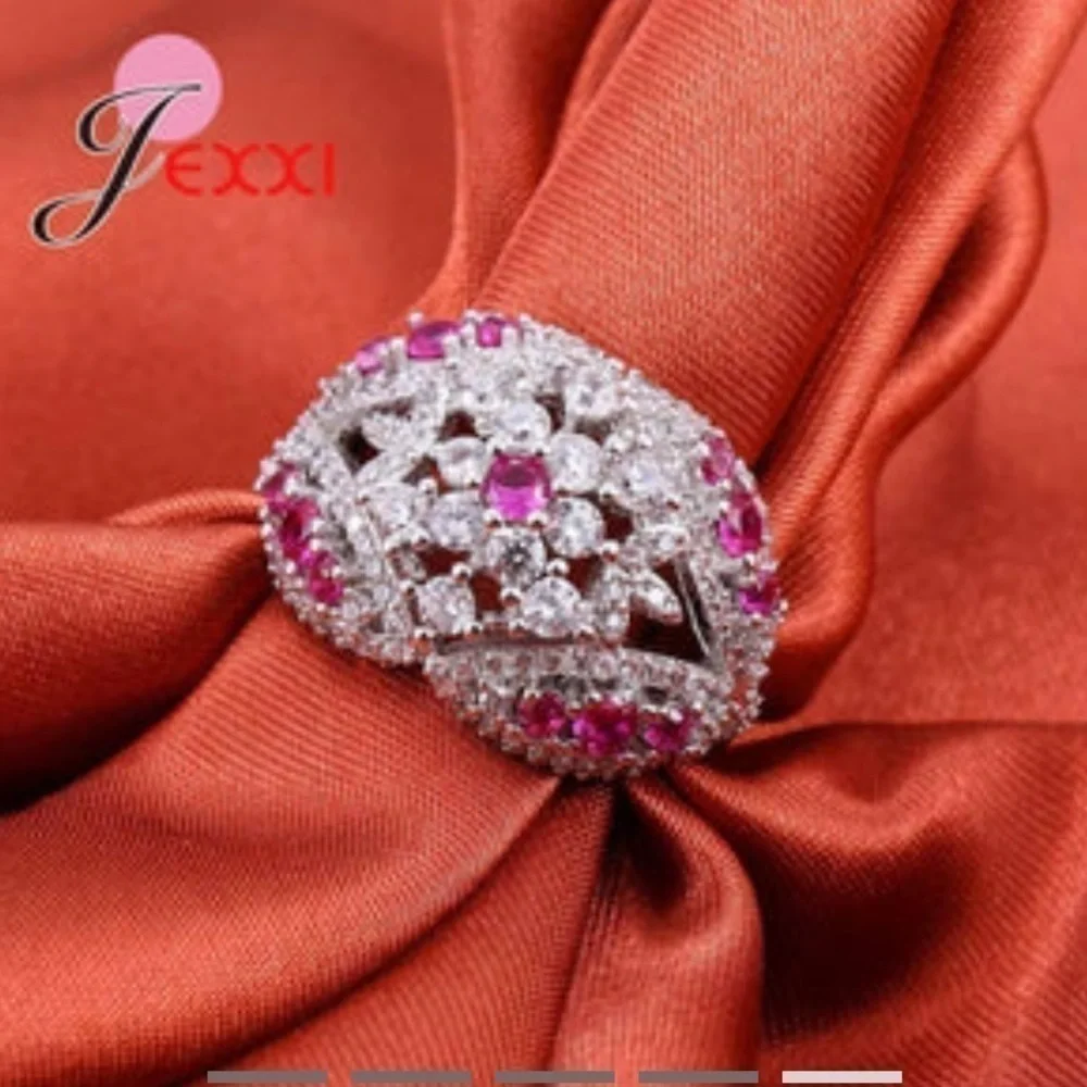 Size 9 Pink / Cubic Zirconia Ring Wedding Engagement Promise Gift
